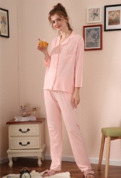 Thick Bamboo Fibers Long Sleepwear Spring Pajamas Women Sets